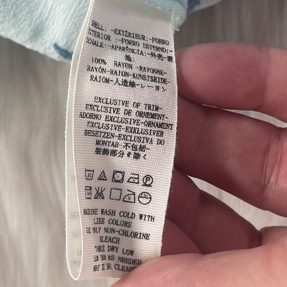 Free People Close To You Mint Blue Floral Print Top Sz XS - Picture 8 of 8